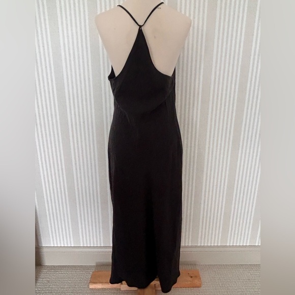 Luxely Raven Black Midi Dress. Women’s Sz 14. Bias Cut Slip Dress Halter Style - Picture 3 of 7